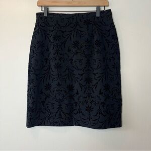 Jillian Jones Black Paisley Print Embossed Pencil Skirt‎ 10